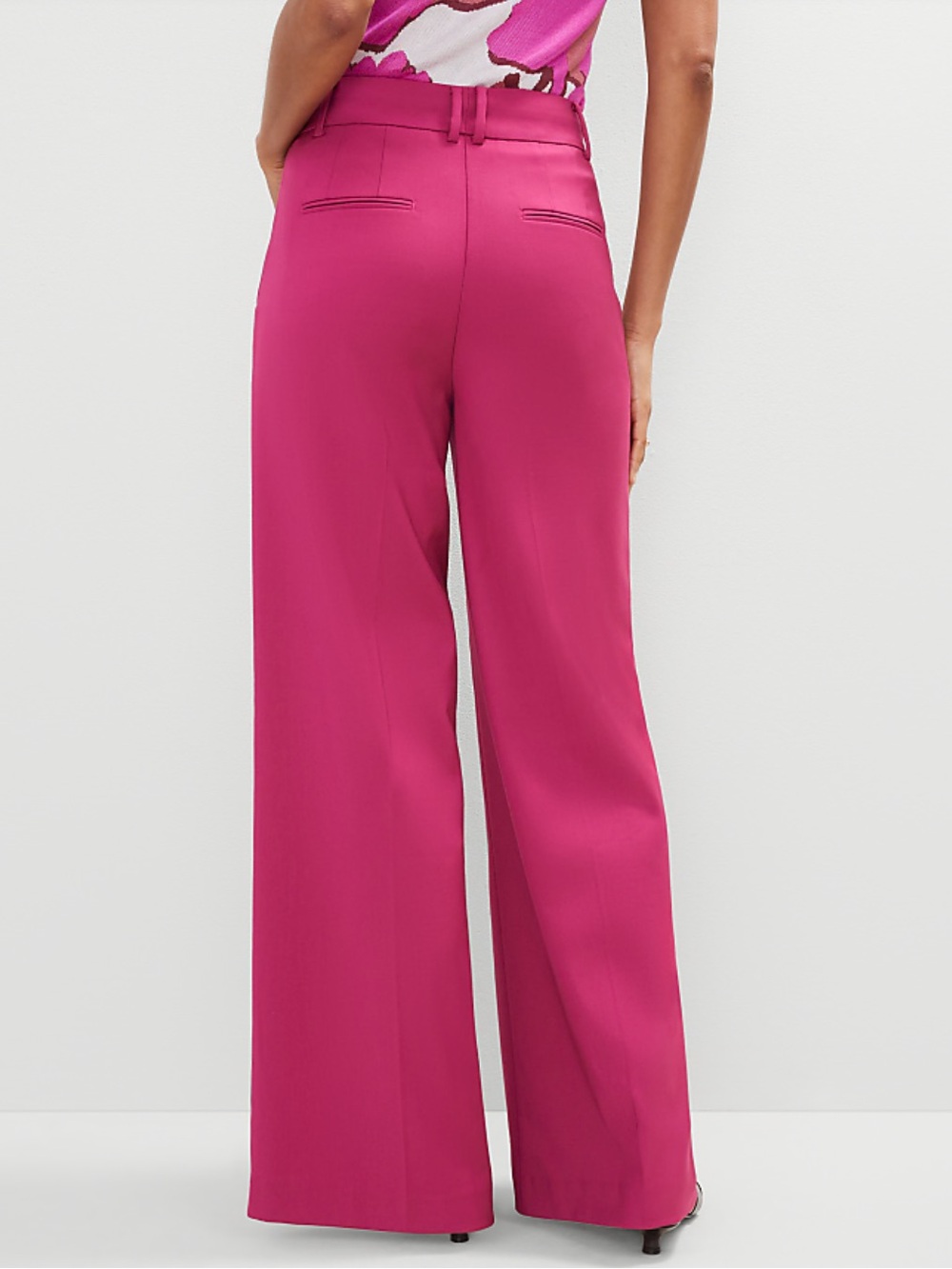 NWT Ann Taylor The Statement Palazzo Pant in berry splash size 12 - Picture 7 of 9